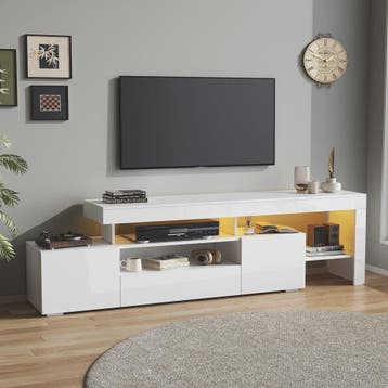 Moderne TV-meubel 192cm met LED-verlichting en 3 kasten - Ho, Huis en Inrichting, Verzenden, Nieuw