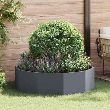 vidaXL Plantenbak Antraciet 120 x 120 x 35 cm Staal, Tuin en Terras, 100 cm of meer, Verzenden, Nieuw, Metaal