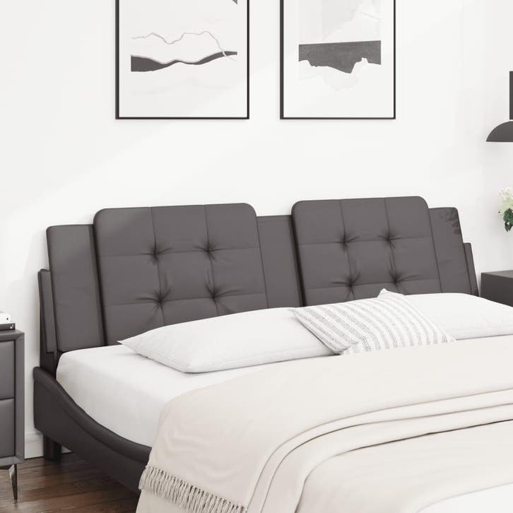 vidaXL Hoofdbordkussen Zadar 180 cm kunstleer grijs, Huis en Inrichting, Slaapkamer | Bedden, Grijs, Nieuw, Overige materialen