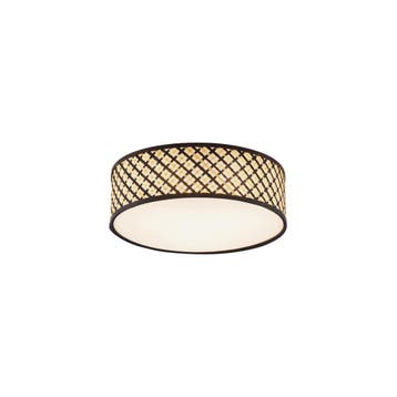 Oosterse plafondlamp rotan met zwart 40cm - Tremmo, Verzenden, Nieuw