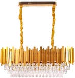 Kristallen Kroonluchter Goud 3-laags | Retourdeal 33% Kor..., Huis en Inrichting, Lampen | Kroonluchters, Ophalen of Verzenden