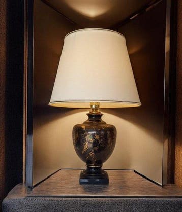 Lancel - Lamp - luxe - Geëmailleerde faience, Messing