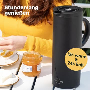 Thermoskan 1 ltr zwart Silberthal, Ophalen of Verzenden, Nieuw