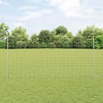 vidaXL Hek met Paal Zilverkleurig, Tuin en Terras, Schuttingen, Verzenden, Nieuw, IJzer