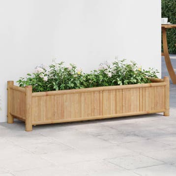vidaXL Plantenbak 100x30x25 cm bamboe, Minder dan 30 cm, Verzenden, Minder dan 60 cm, Nieuw