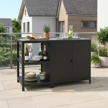 Tuinopbergset Bolognano staand rek en kast zwart casa.pro, Tuin en Terras, Verzenden, Nieuw