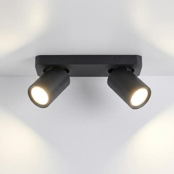 Dubbele Opbouwspot Zwart 2x GU10 Rechthoek – Kantelbare, Ophalen of Verzenden, Nieuw, Plafondspot of Wandspot