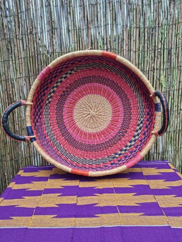 Wandmand Bolgatanga en Ewe geweven Kente, Schaal, Verzenden, Rond, Nieuw