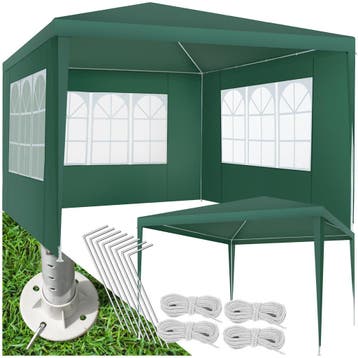 Paviljoen Barinas met 3 zijdelen, waterdicht, 3x3m - groen, Tuin en Terras, Partytenten, Verzenden, Nieuw