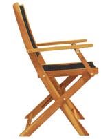 2 Opvouwbare Tuinstoelen van Zwart Acaciahout en Kunststof, Verzenden, Nieuw