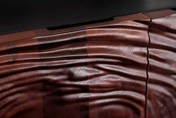 Massief dressoir FLUID 175cm Walnoot Bruin Acaciahout 3D, Huis en Inrichting, Kasten | Dressoirs, Ophalen of Verzenden, Nieuw