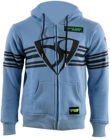MUGENRACE Shield Lichtblauwe Zip Hoodie, Motoren, Kleding | Motorkleding, Nieuw met kaartje, Overige typen, MUGENRACE, Heren