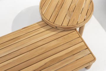 Finn salontafel teak 80 cm rond 4 Seasons Outdoor, Tuin en Terras, Tuintafels, Ophalen of Verzenden, Nieuw, Teakhout