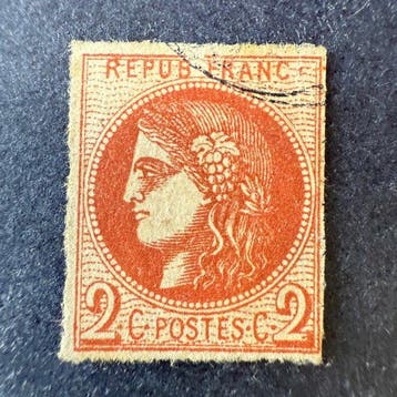 Frankrijk - Yvert 40Ba Bordeaux 2c R2 baksteenrood en, Gestempeld