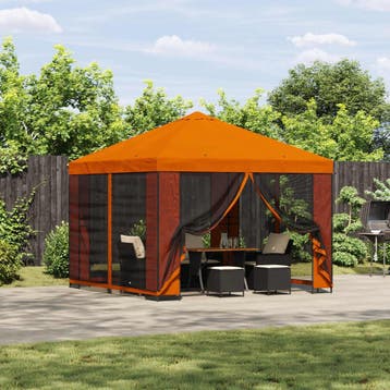 vidaXL Paviljoen 3 x 3 m Oranje Polyester en staal 190 gsm, Verzenden, Nieuw
