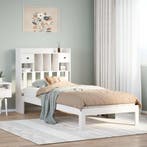 vidaXL Bed met boekenkast zonder matras grenenhout wit, Huis en Inrichting, Slaapkamer | Bedden, Verzenden, Nieuw, Wit, Hout