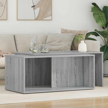 vidaXL Koffietafel Set 2 st Grijs Sonoma 90 x 48 x 40 cm, Verzenden, Nieuw, Overige houtsoorten, Minder dan 50 cm