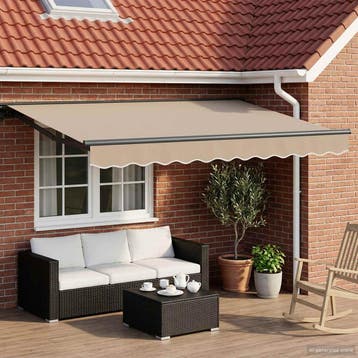 vidaXL Elektrisch Uittrekbaar Zonnescherm Beige en Antraciet, Verzenden, Nieuw