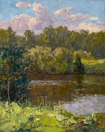 Sergei Flitov (1964) - Reflets Dorés sur la Rivière au