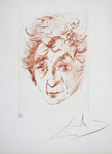 Salvador Dali (1904-1989) - Portrait de Marc Chagall