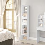 Boekenkast – Smalle Hoge Stellingkast – Wit of Licht Eiken, Huis en Inrichting, Kasten | Stellingkasten, Verzenden, Nieuw