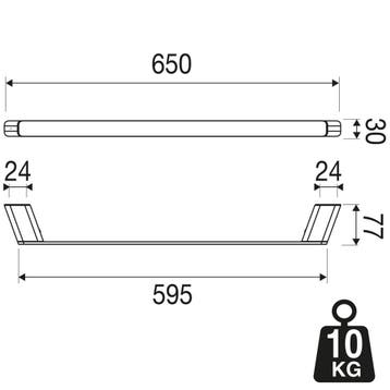 Handdoekrek Geesa Shift 65 cm Geborsteld RVS, Ophalen of Verzenden, Nieuw