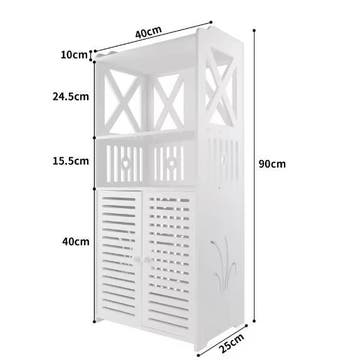 Hoek Badkamerkast 155 cm – Wit Opbergmeubel met 6 Planken, Verzenden, Nieuw