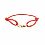 Forever knots® Handgemaakte Rode Satijn armband met Goude.., Ophalen of Verzenden, Zo goed als nieuw, Overige kleuren, Goud