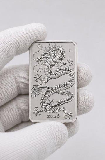 Australië. 1 Dollar 2026 Dragon Rectangular, 1 Oz Silver