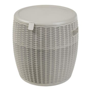 Tuinbox Avetrana koelbox rond 44xØ40 cm lichtbruin casa.pro, Verzenden, Nieuw