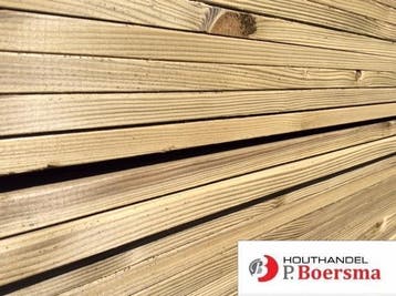 Douglas vlonderplank | Groen geïmpregneerd | goedkoop., Geïmpregneerd, 25 tot 50 mm, Nieuw, Plank