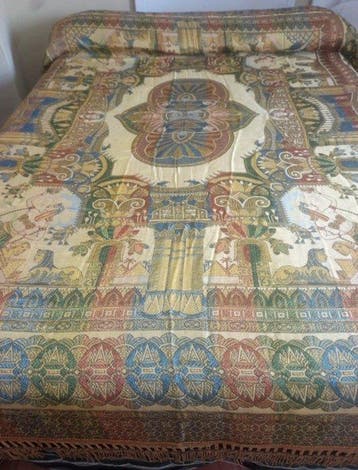 Sprei met zijden tapijt-arazzo - vintage - Egypte - Bedsprei
