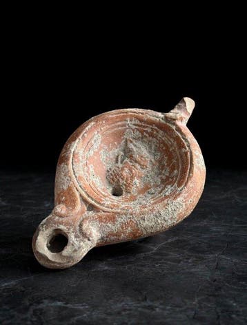 Oud-Romeins, Keizerrijk Sigilata olielamp met satyr - 10.4