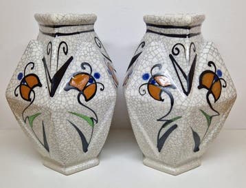 Balustervaas (2) - MCM in Art Deco style - Aardewerk -