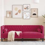 vidaXL Driezitsbank Chesterfield-stijl met bolsters fluweel, Huis en Inrichting, Banken | Bankstellen, Verzenden, Nieuw, Driepersoons