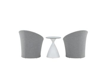 Lounge/Balkon Set- Luuk Wit/Grijs Tafel 2 Kussens The, Verzenden, Nieuw