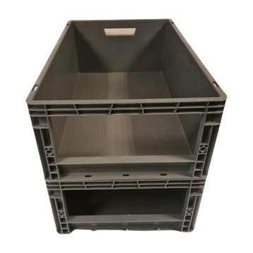 Magazijnbak, 600x400x220 mm, euronorm, grijs kunststof,, Ophalen of Verzenden