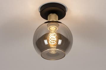 Rietveld Plafondlampen - Zwart, Grijs, Goud - Glas, Metaal, Verzenden, Nieuw