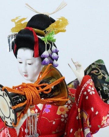 Kyugetsu - Large Japanese Oyama Doll in Elaborate Kimono