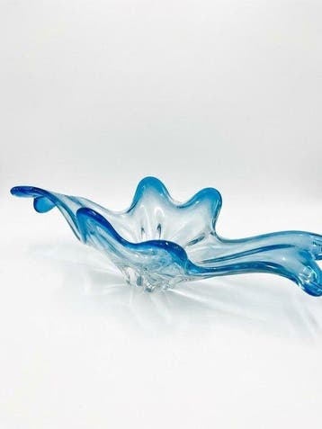 Tafelmiddenstuk - Muranoglas - Turkoois - 40 cm