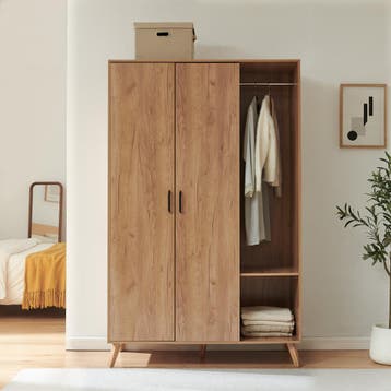 Kledingkast Norg met 2 deuren en 5 opbergvakken 191x120x52 c, Verzenden, Nieuw