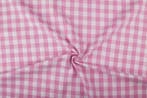 Boerenbont stof roze wit geruit - 18mm geruit, 120 cm of meer, Ophalen of Verzenden, Katoen, Roze