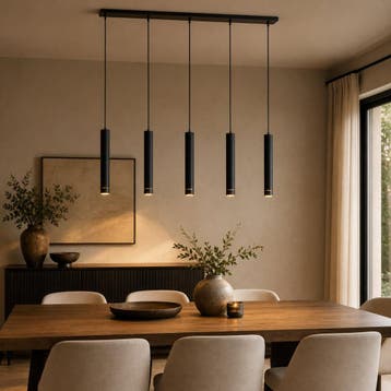 2dekans | Mexlite Hanglamp DownLume – 5-Lichts – Zwart, Ophalen of Verzenden, Zo goed als nieuw