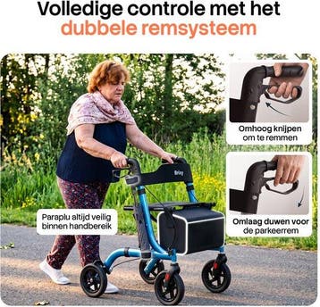 2dekans | Brixy Rollator - Lichtgewicht & Opvouwbaar - 360°, Diversen, Ophalen of Verzenden, Zo goed als nieuw