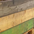 Gebruikte Opzetrand scharnierende constructie stapelbaar 4x, Ophalen of Verzenden