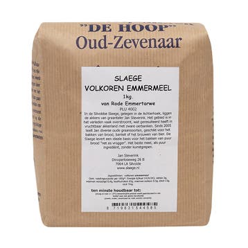 Slaege Volkoren Emmermeel 1kg (van Rode Emmertarwe), Verzenden, Nieuw