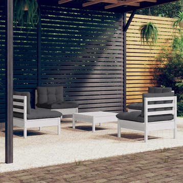 vidaXL 5-delige Loungeset met antracietkleurige kussens, Verzenden, Nieuw, Loungeset
