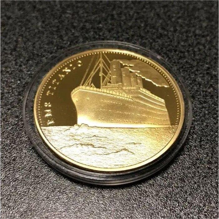 RMS Titanic Memorial Coin — Passenger Ship Route Engraved, Verzamelen, Film en Tv