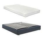 Tweepersoonsbed Nola met matras kunstleer 200x160 cm zwart [, Verzenden, Nieuw