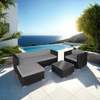 Wicker zitgroep Milaan - zwart / grijs, Verzenden, Nieuw